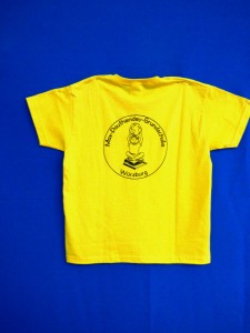 Schul-T-Shirt gelb Rückseite